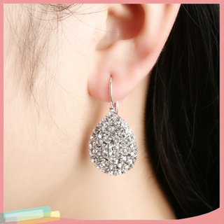 Women Shiny Waterdrop Rhinestone Claw Hook Earrings price from