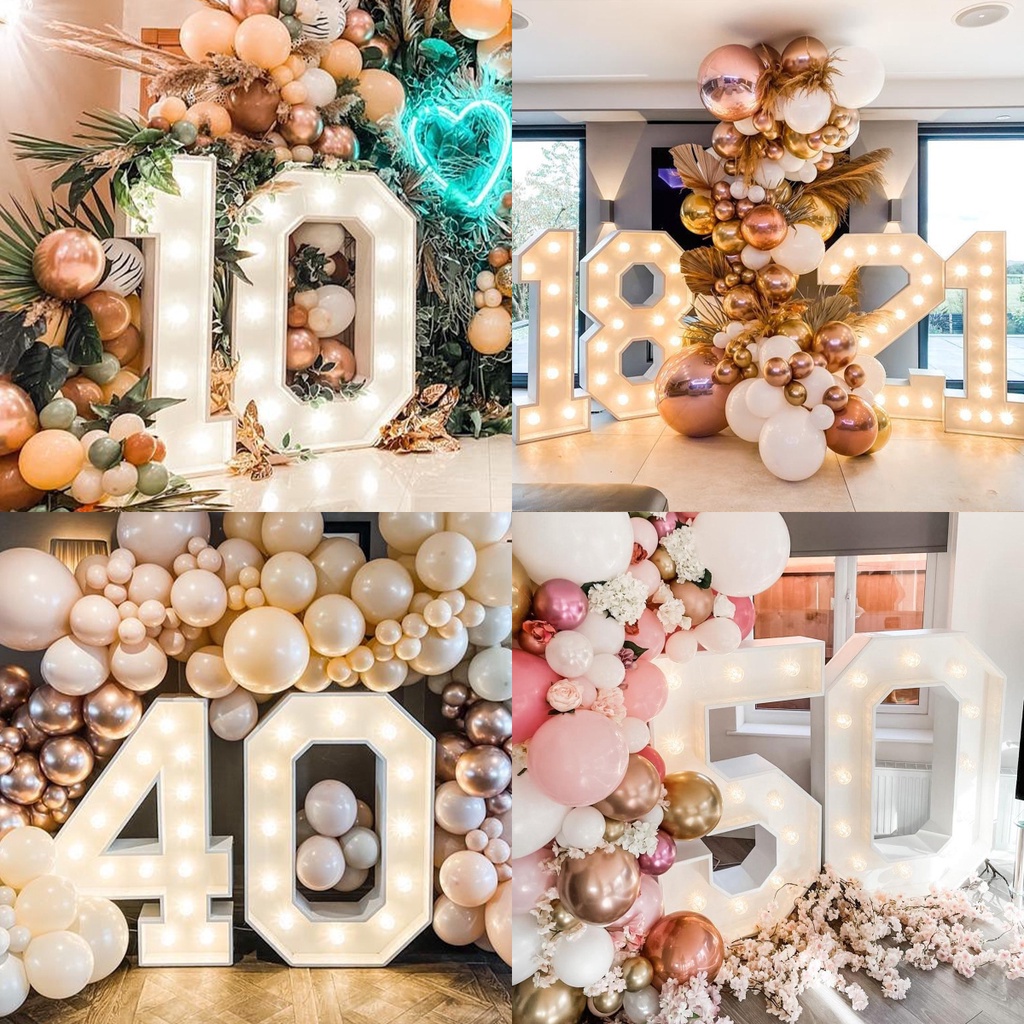 LED Light Up Numbers Large Cardboard Number for Birthday 21st 30th 40th ...