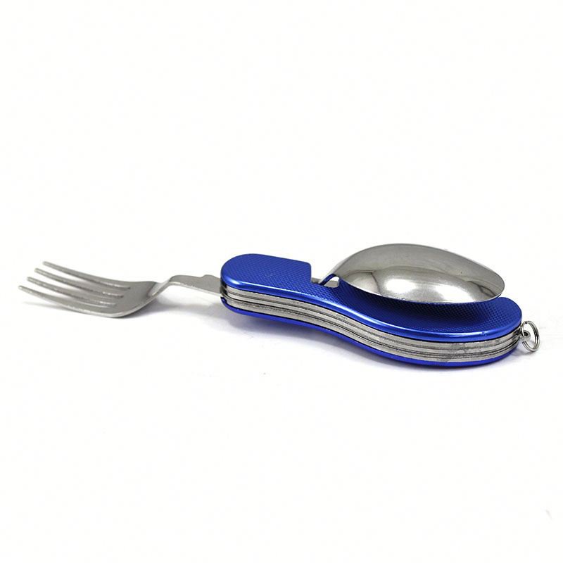folding knife spoon fork with detachable knife ,H0T058 camping cutlery