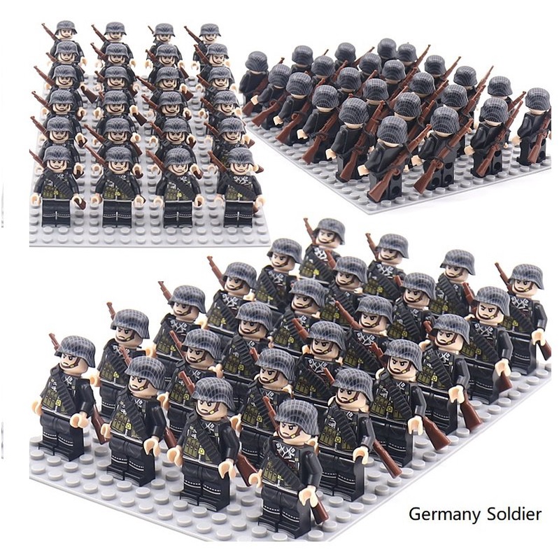 24pcs/lot WW2 Army Toy Mini Military Figures Building Blocks Set German ...