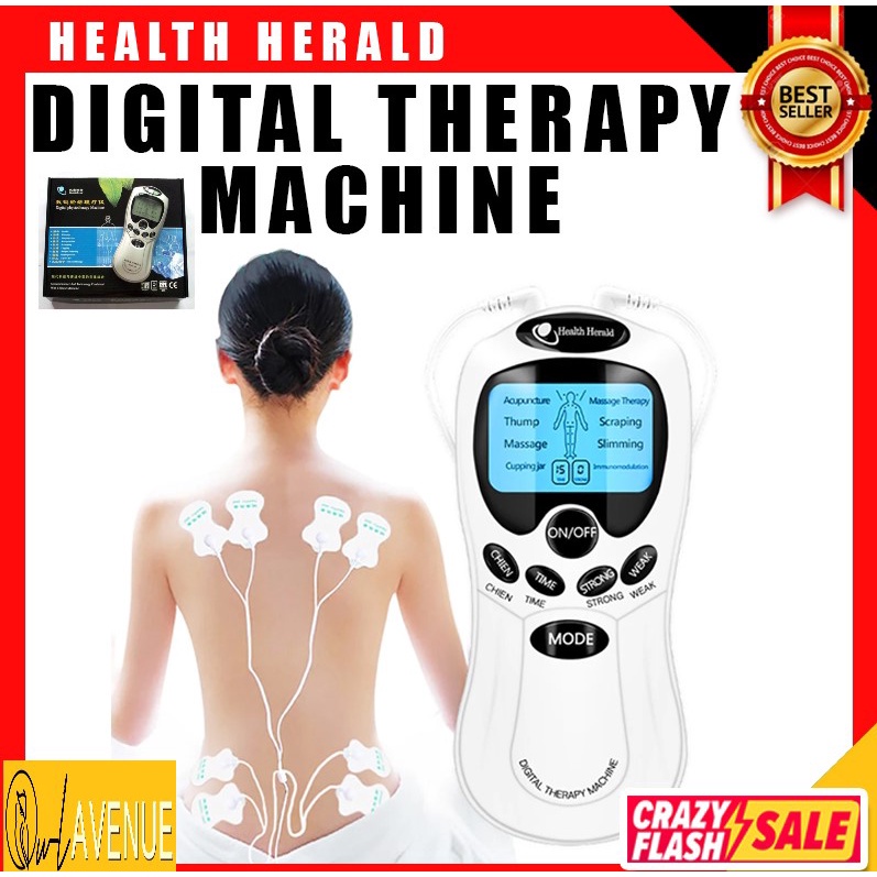 ┋Health Herald Digital Therapy Machine with 4 Electrode Pads Full Body ...
