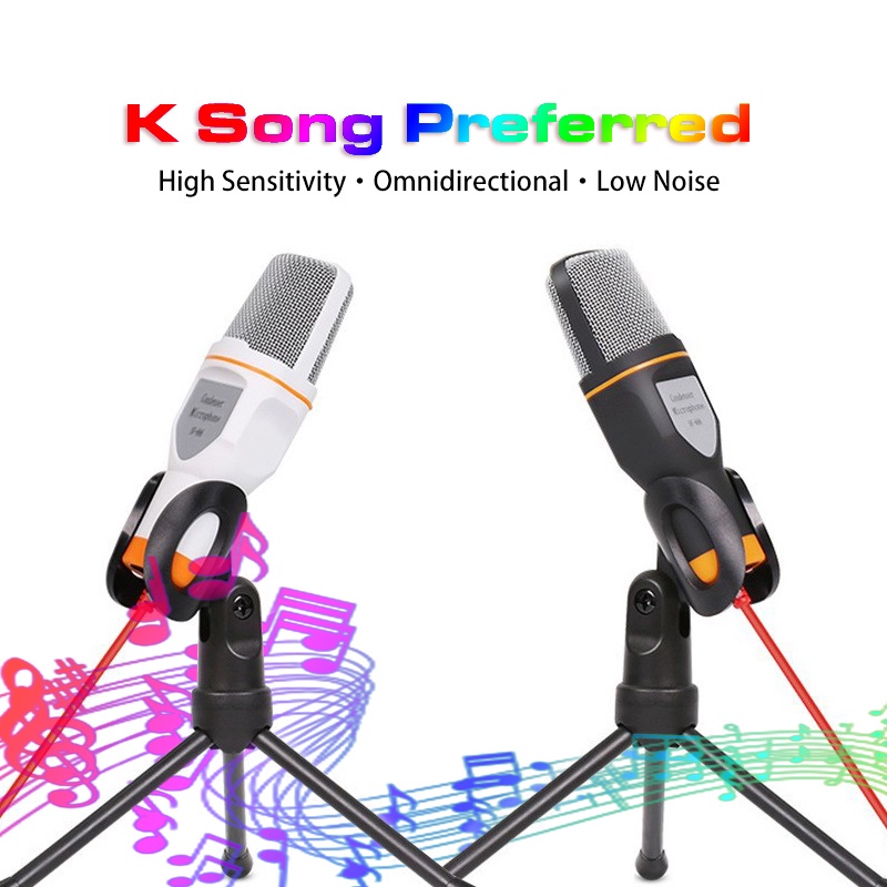 SF666 Wired Microphone 3.5mm Audio Desktop Studio Condenser Microphone