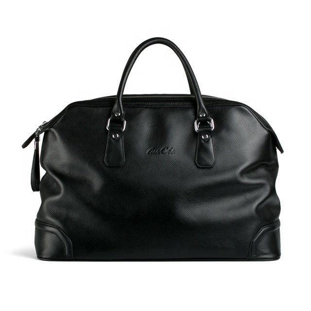 designer travel bag black genuine italian leather duffle bag for men