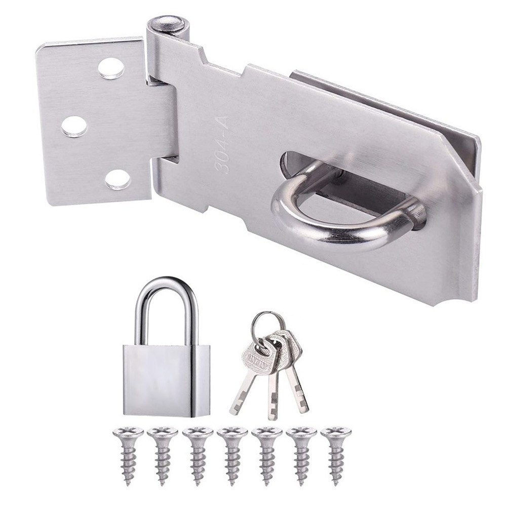 Door Clasp Lock Shed Gate Latch Stainless Steel Padlock Hasp Door Clasp ...