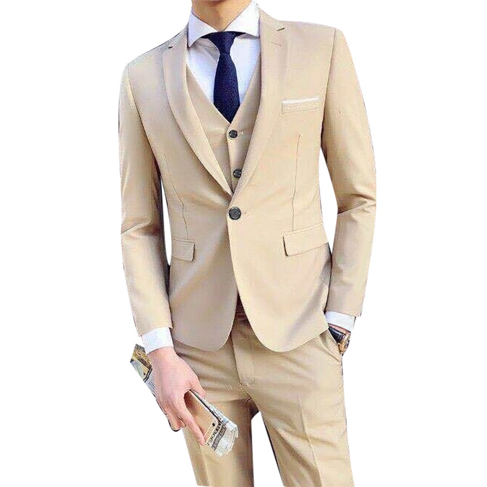 yyr--Three-piece Plus Size Wedding Business Men Formal Suit Vest Blazer ...