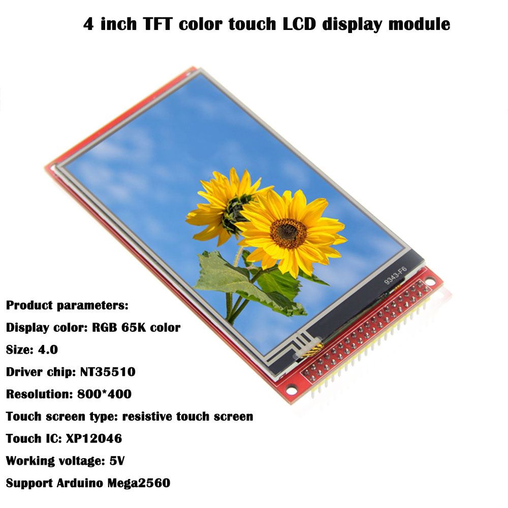 4 inch TFT color touch LCD display module, 800*480 IPS screen can be ...