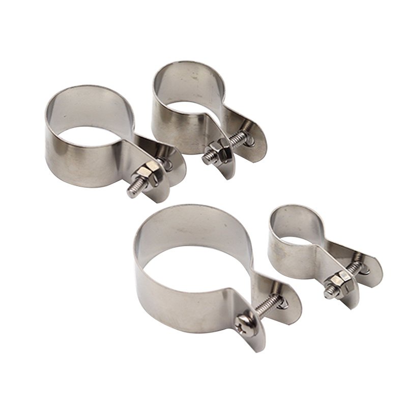 Custom 304 Stainless Steel U Shaped Pipe Clamp Thickened Galvanized Steel Saddle Clamp Grounding