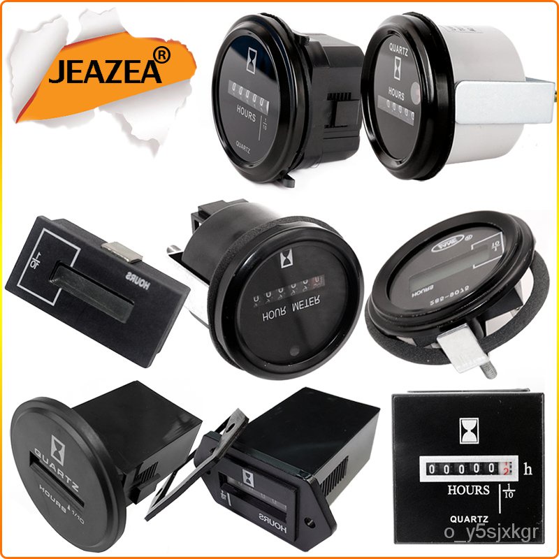 JEAZEA Square Mechanical Hour Meter Counter Timer for Electro Engine ...