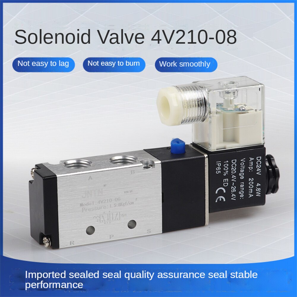 Pneumatic solenoid valve 4V210-08 two-position five-way DC24V coil ...