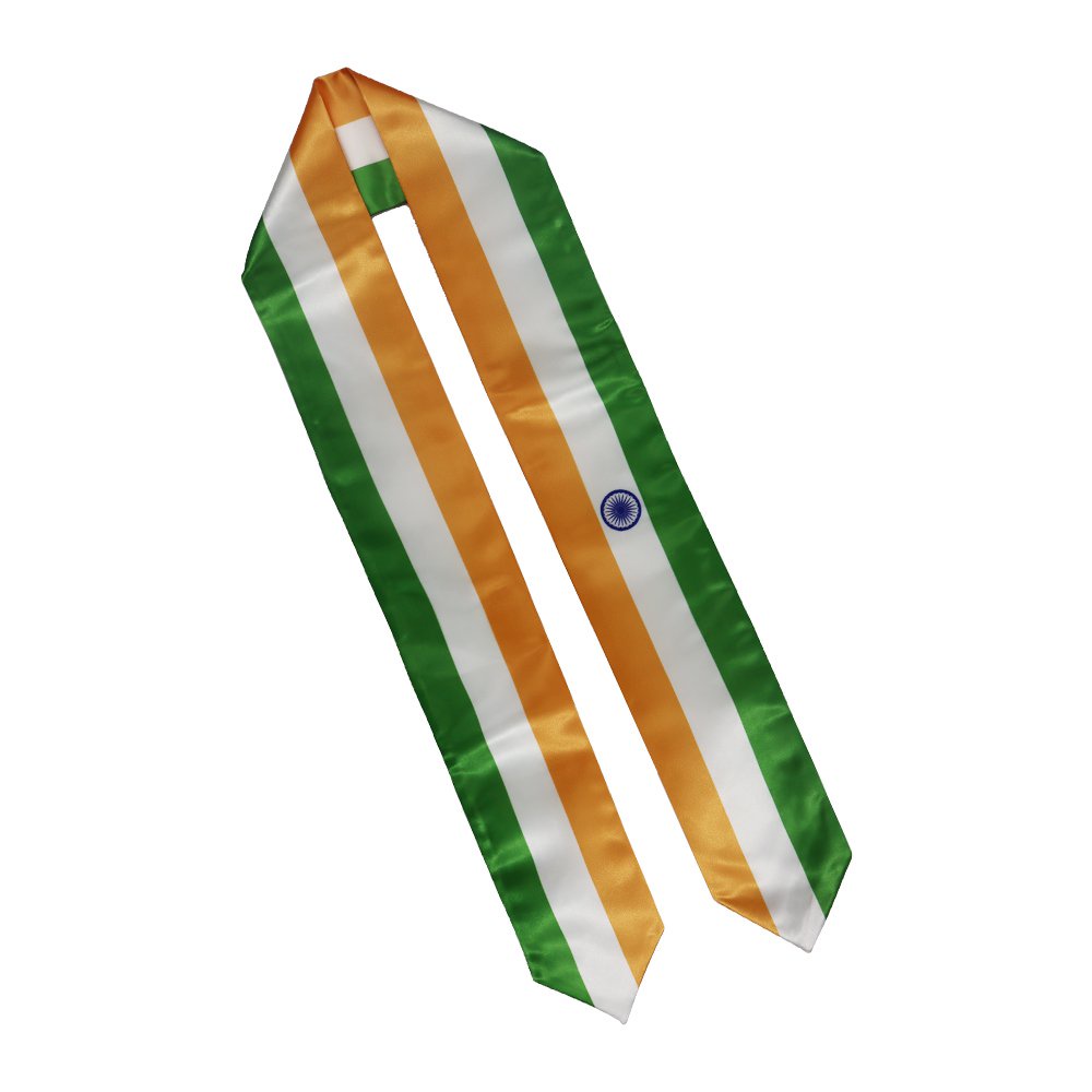 India Country Nation Flag Satin Scarf Graduation Sublimation Sash Stole ...