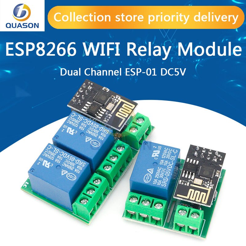 ESP8266 Dual Channel WIFI Relay Module ESP01 DC5V With Relay Indicator