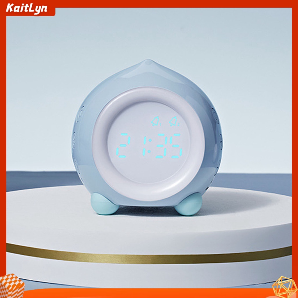 Kids Peach Shaped Sunrise Simulator Alarm Clock with LED Wake Up Night ...