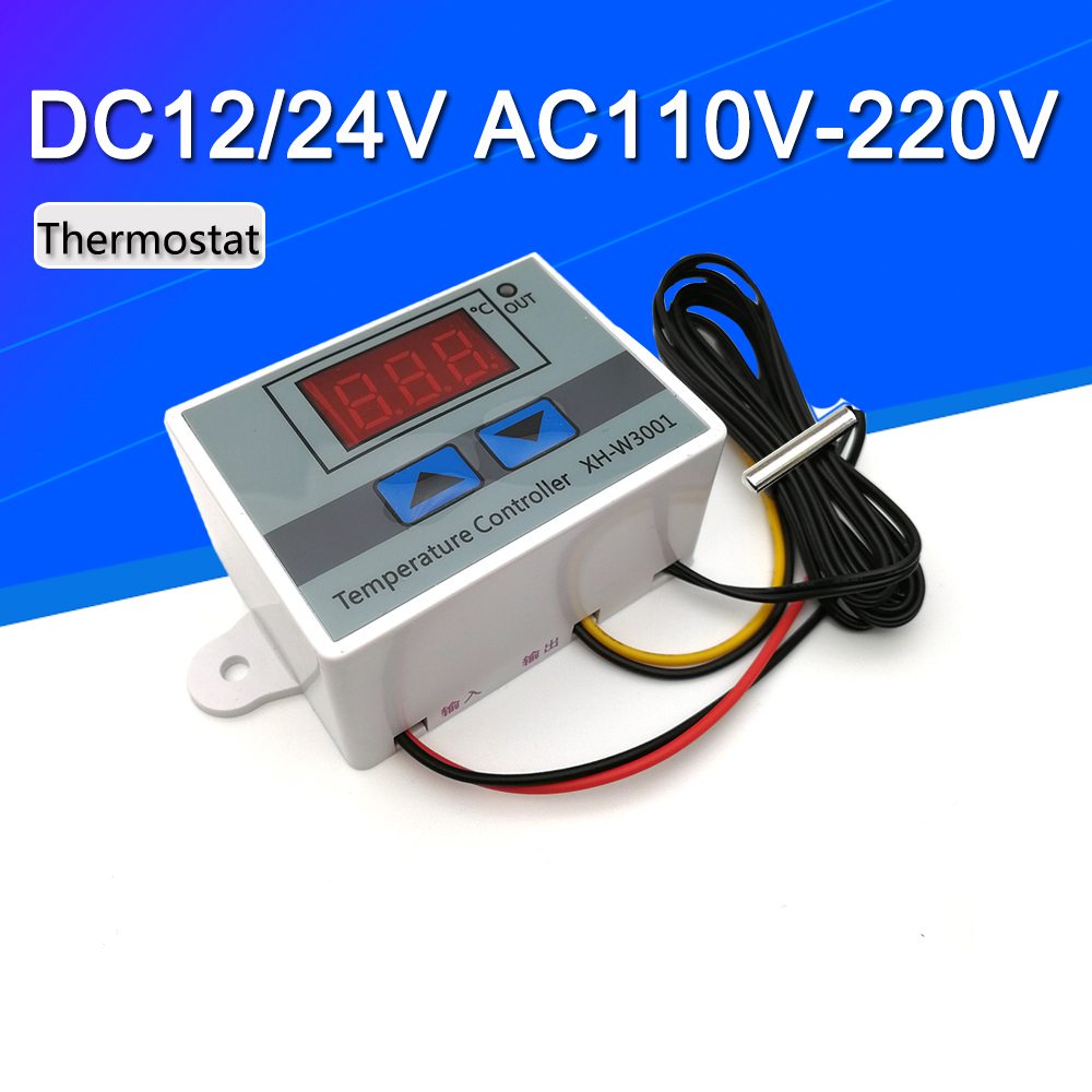 10A 12V 24V 220VAC Digital LED Temperature Controller W3001 For ...