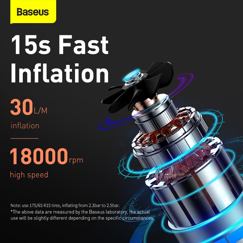 Baseus Super Mini Digital Display Inflator Pump Maximum Pressure 150PSI ...
