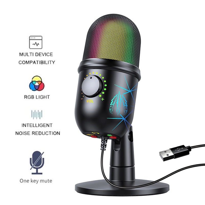 USB Gaming Microphone for PC Professional Studio Recording Streaming ...