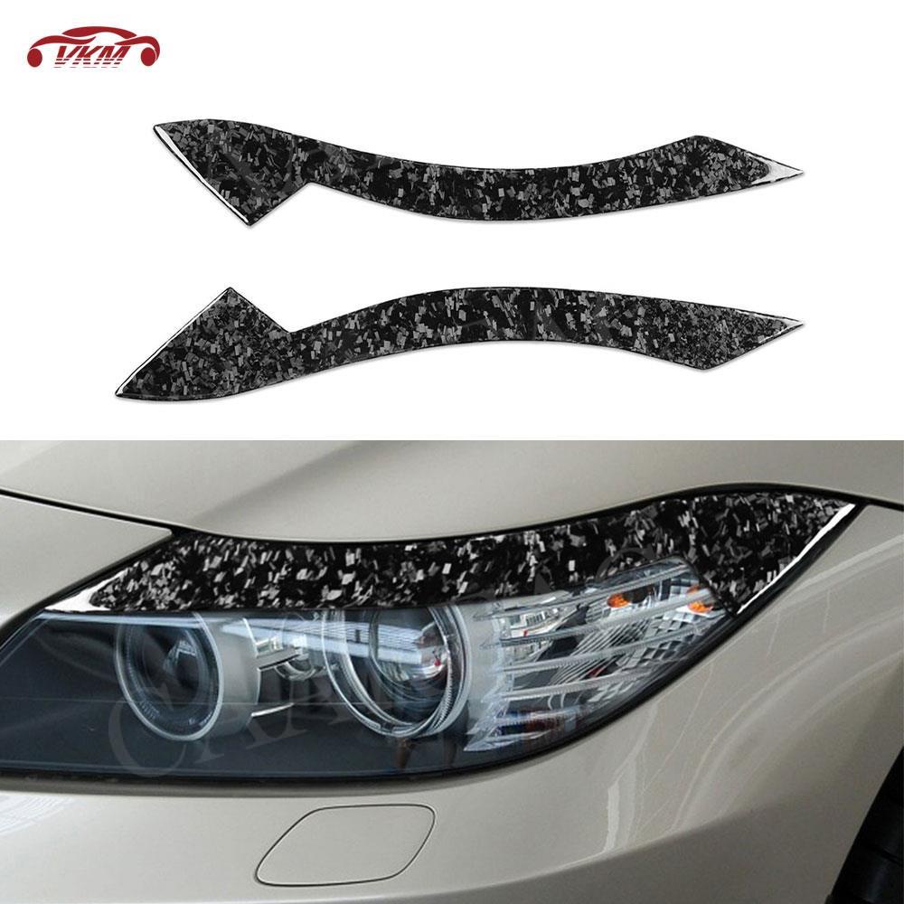 Front Bumper Eyelids Eyebrow Headlight Covers for BMW 5 Series E39 19972003 Carbon Fiber
