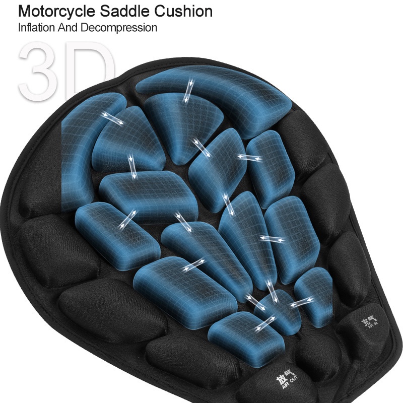 Motorcycle Seat Inflatable Cushion Cover 3D Air Pad Motorbike Saddle ...