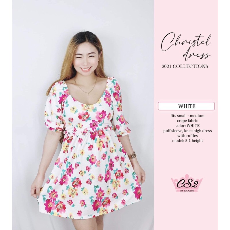 CS2 CHRISTEL DRESS FLoral | Shopee Philippines