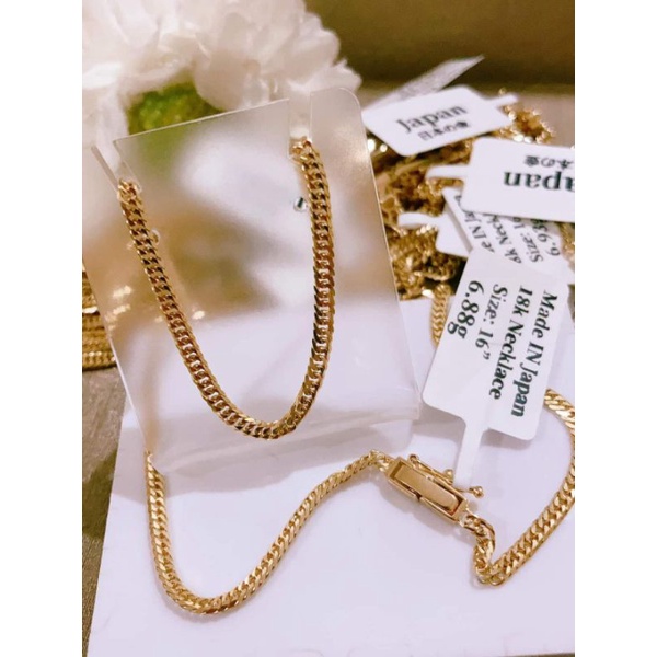 18k Gold Bracelet Cut Japan Gold Necklace Hip Hop 4mm 5mm Mm 18k