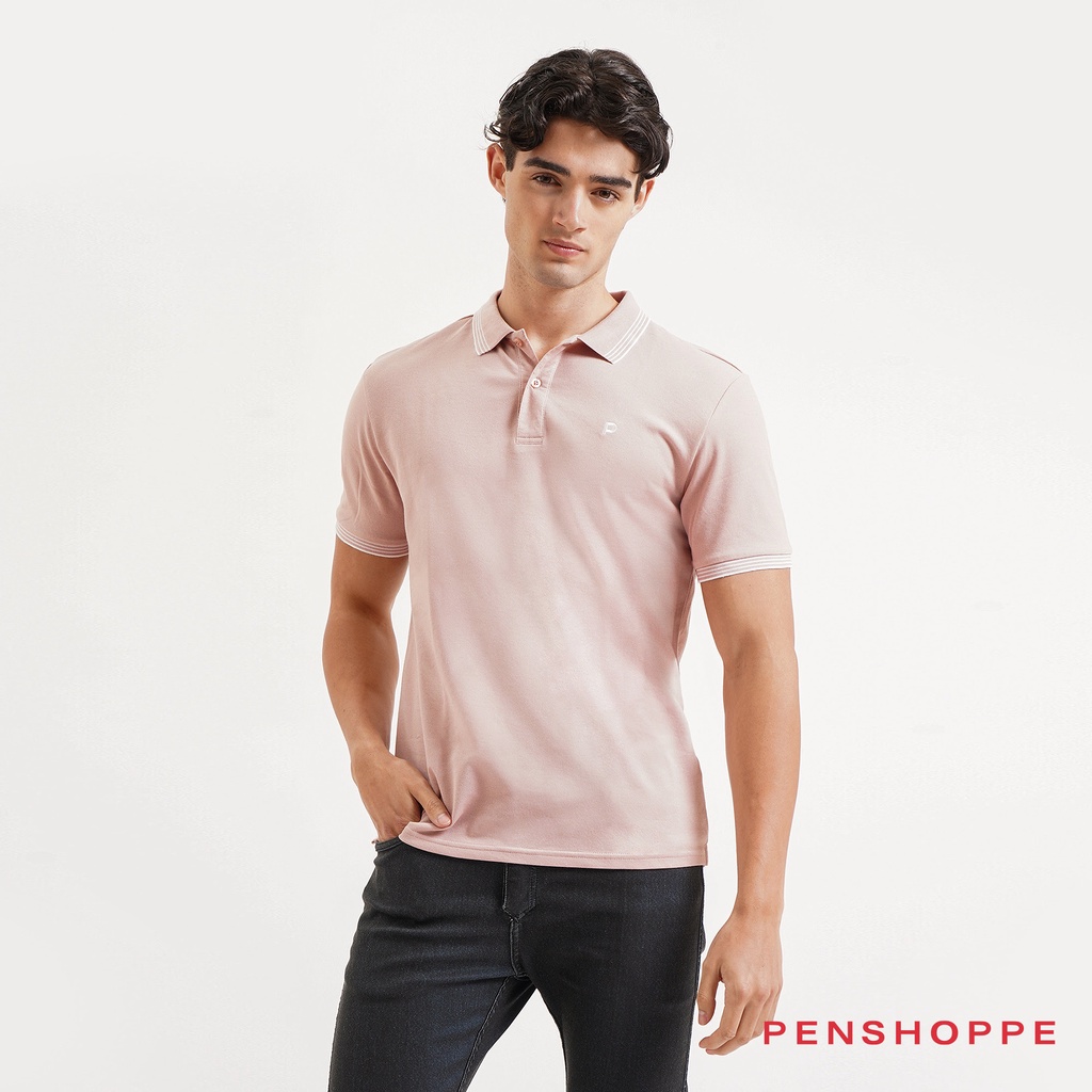 Penshoppe white outlet polo