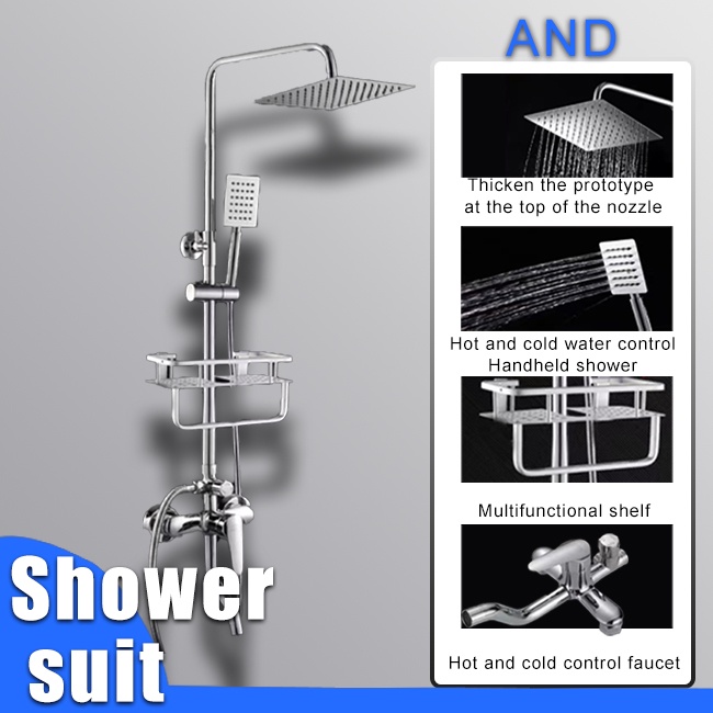 Tqtq Sus304 Shower Set Bathroom 4 In 1 Copper With High Pressure Head