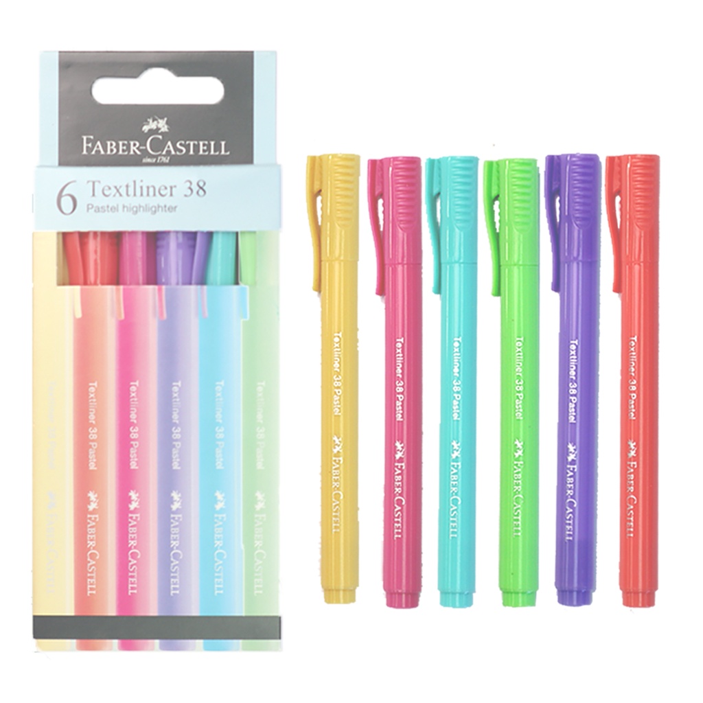 Faber-Castell Textliner 38 Pastel 6 colors [158218] | Shopee Philippines