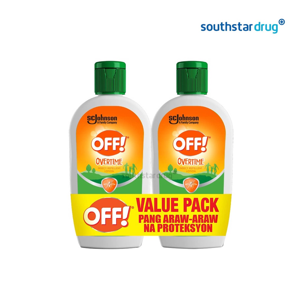 Off Mosquito Repellent Lotion Overtime Twin Pack (100ml x 2) | Shopee ...