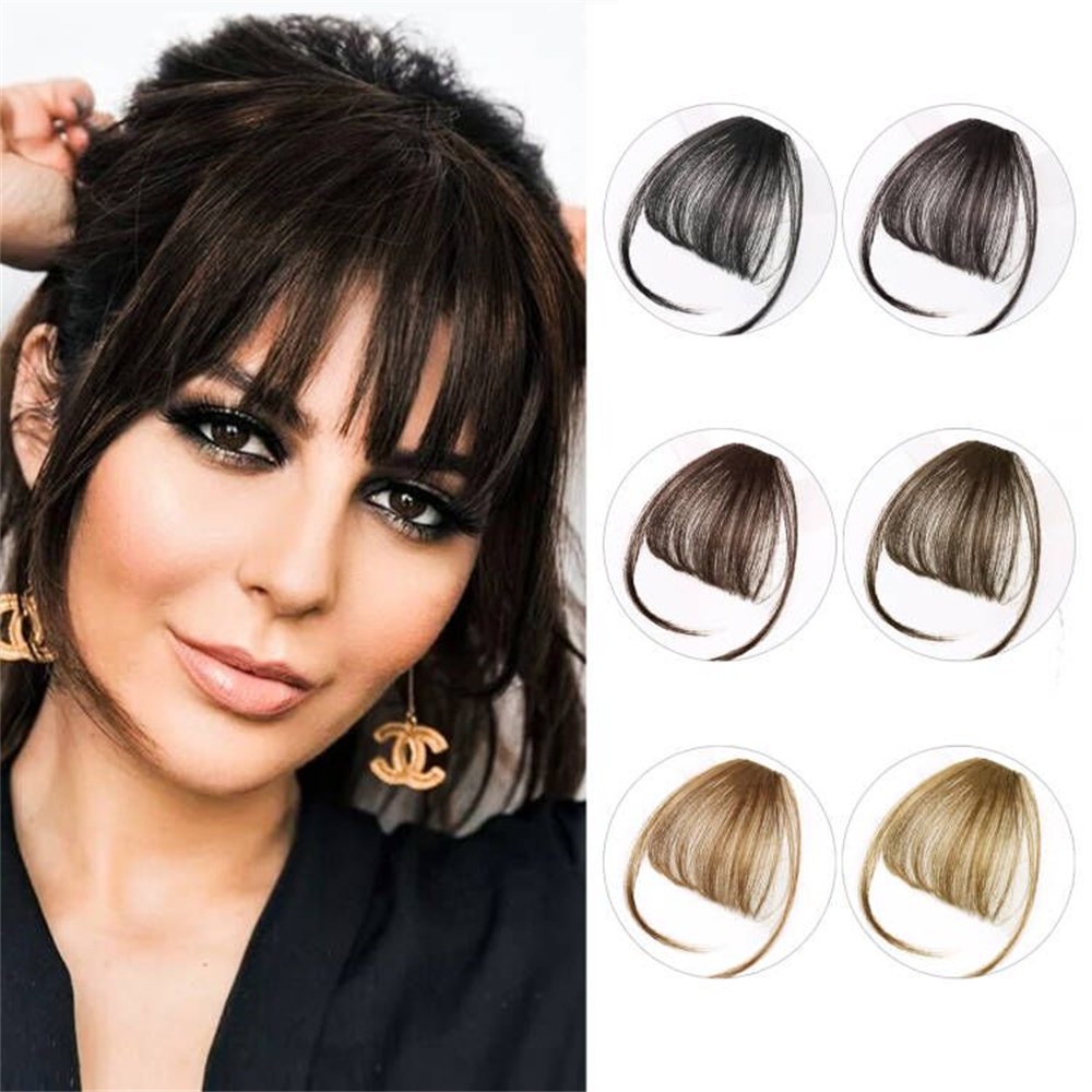 human hair bangs Clip In Fringes Hairpiece Fake Bang Fake Hair Natural