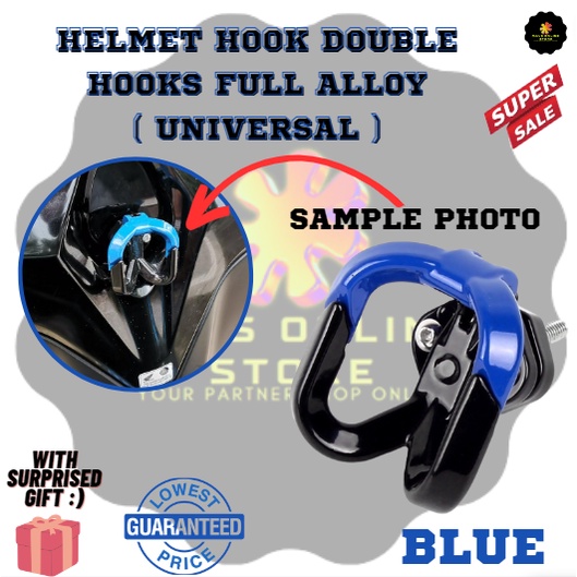 SUSUKI SMASH 115 | BLUE | Universal Helmet Double Hook Full Aluminum ...