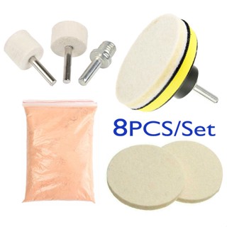 8pcs Car Windshield Glass Scratch Remover Polishing Kit 8 Oz Cerium Oxide  Powder