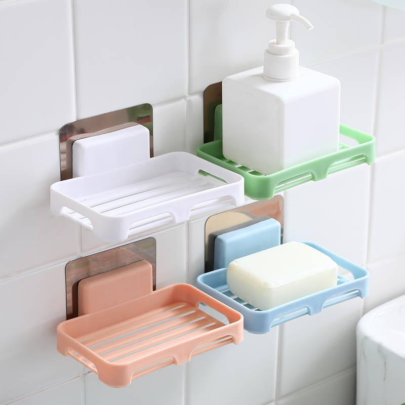 Creative Bathroom Shower Wall Hanging Soap Box Rack / Self Adhesive ...