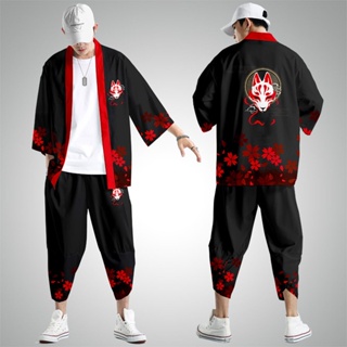 Japanese Collage Paint Black Men's Yukata Kimono Jacket – Kawaiies