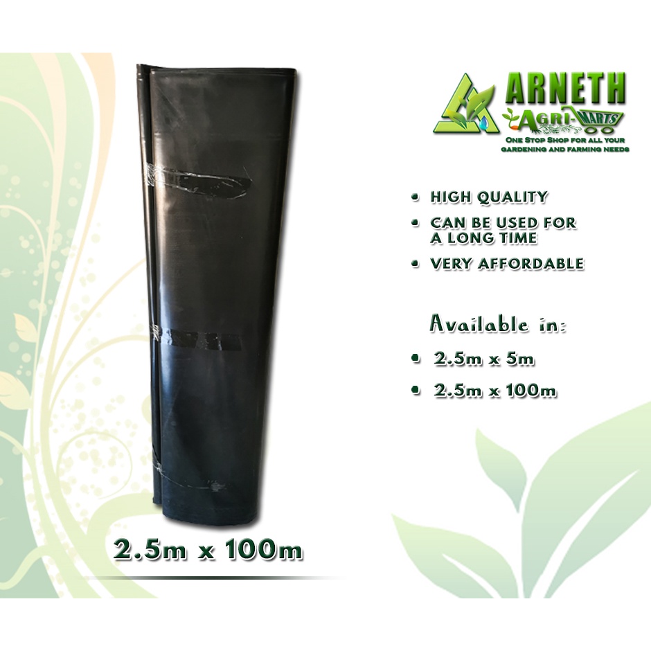 FISH POND BLACK PLASTIC LINER (2.5m x 100m) Black HDPE Fish Pool Liner