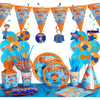 26PC BLIPPI Party Set of Cups Plates Banner Party Supplies Decoration Theme  Birthday - C219COS72D0