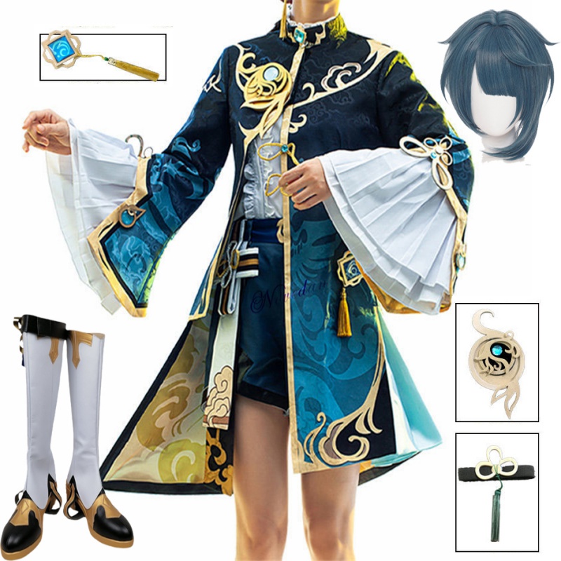 Game Genshin Impact Xingqiu Cosplay Xing Qiu Uniform Gorgeous Outfit 