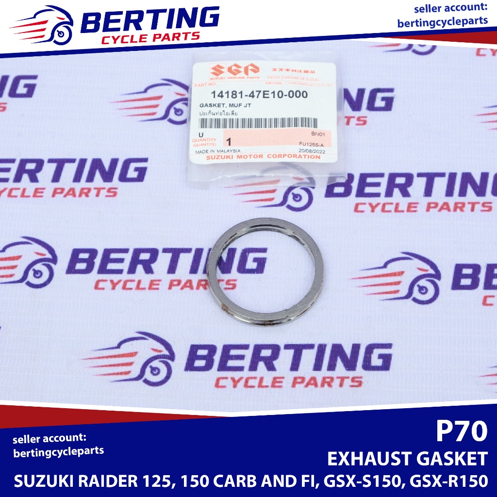 SGP EXHAUST GASKET Suzuki Raider 125 150 Carb and FI GSXS150 GSXR150