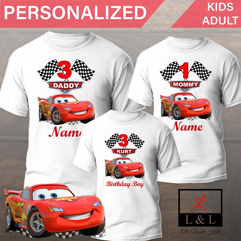 Personalized disney cheap cars shirts