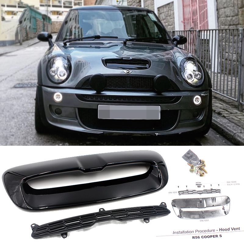 Glossy Black Direct Hood Scoop Intake Vent Intake Ducts Cover AG