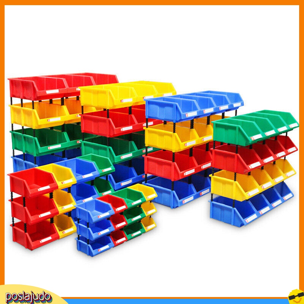 (Poslajudo) Stackable Plastic Small Parts Container Box Shelf Screw ...
