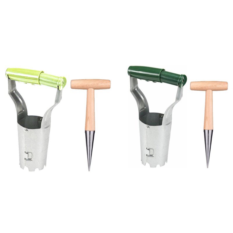 SE Seed Bulb Planting Garden Tool Set Metal Dibber Bulbs Planter Hand Digger Seedling Lifter for