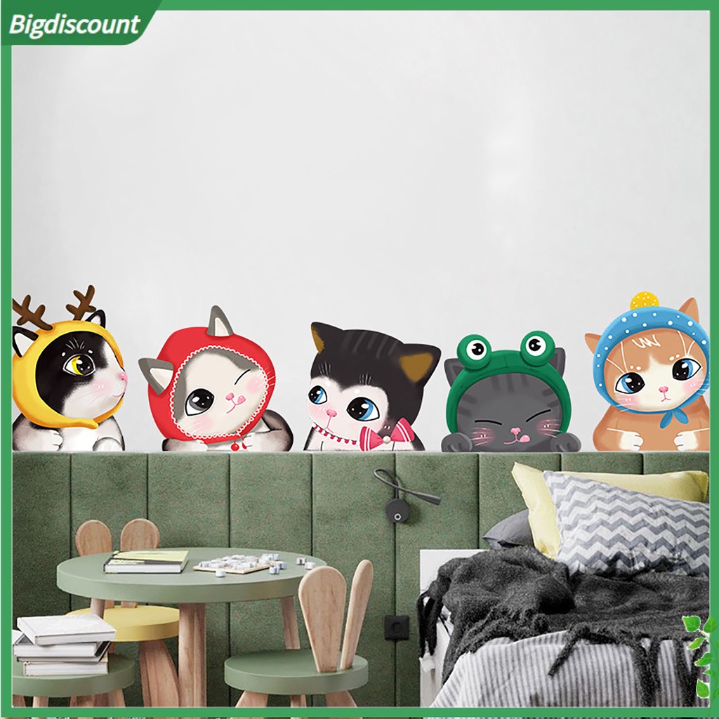Cartoon Cat Printing Living Room Home Wall Decoration Sticker PVC DIY ...