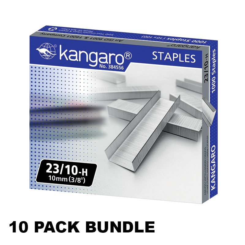 ☁Kangaro Heavy Duty Staple Wire 23/10 (10 packs x 1000 pcs) Shopee