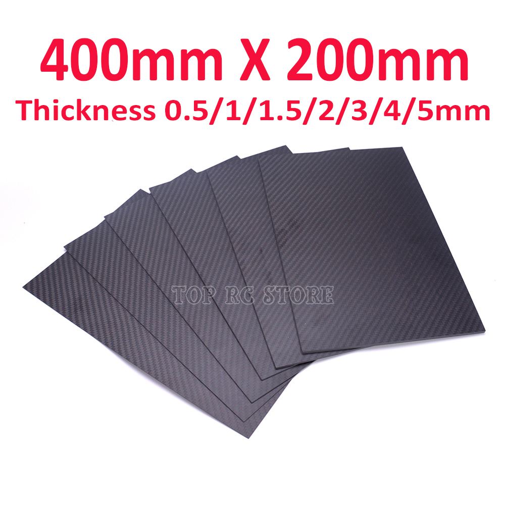 3K Carbon Fiber Plate Panel Sheet Matt 400mm x 200mm 0.5mm 1mm 1.5mm ...