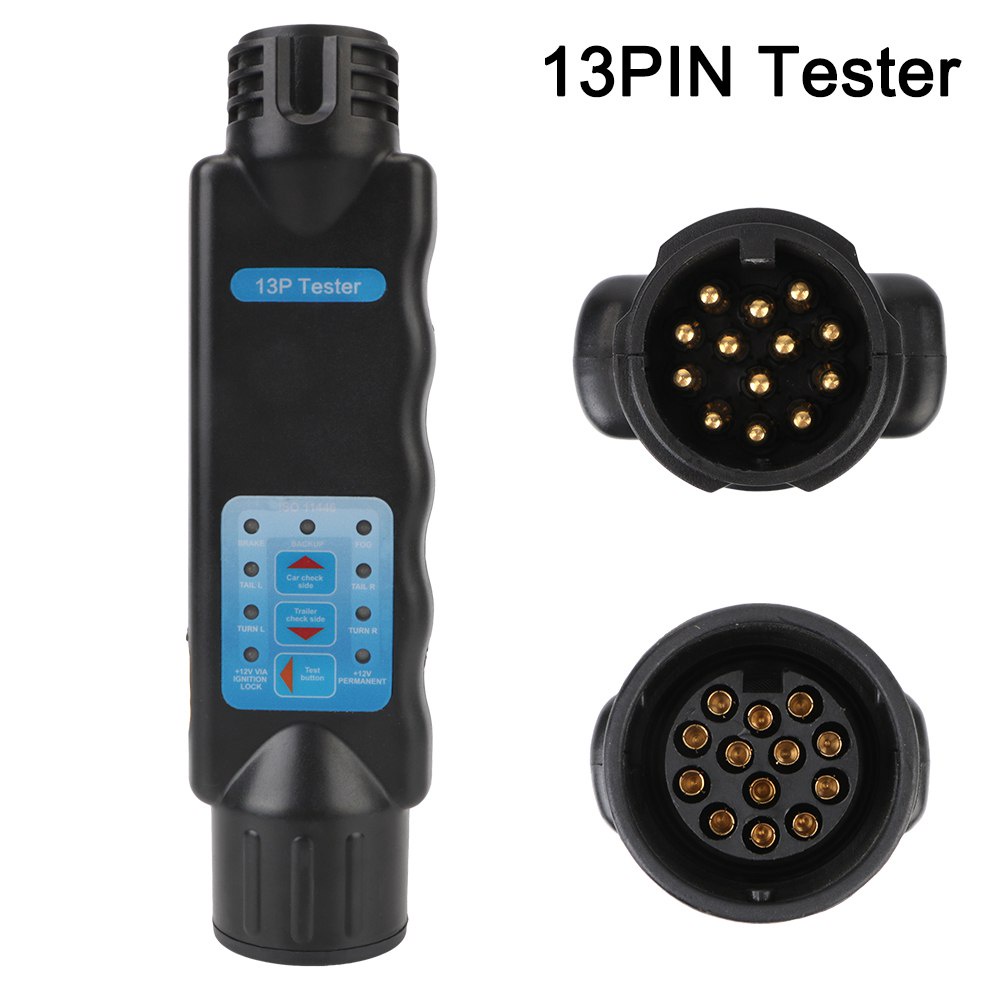 12V 7 13 Pin Trailer Tester Towing Vehicle Light Plug Socket Wiring ...