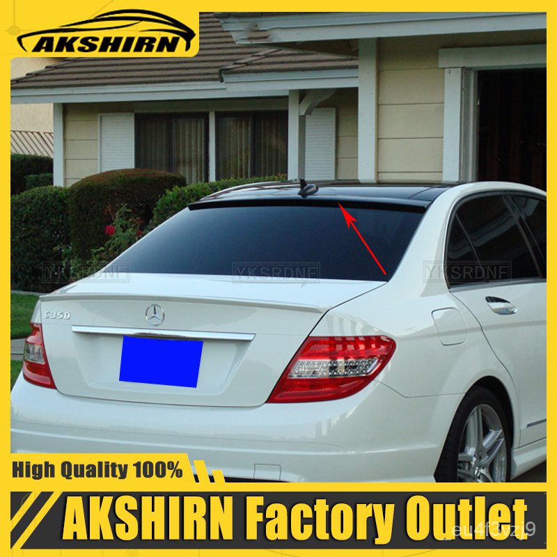 Carbon Fiber Look Rear Window Roof Spoiler Wings For Mercedes Benz C ...