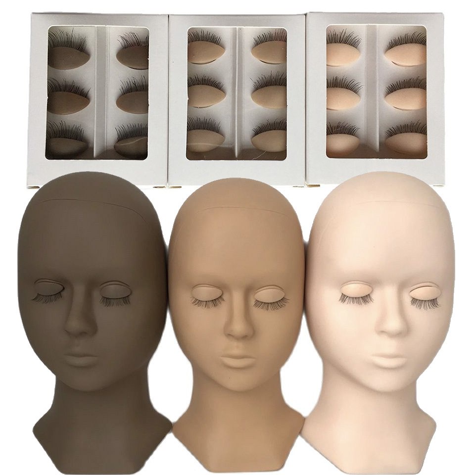 Training Mannequin Model Head for Eyelash Extension Makeup Practice ...