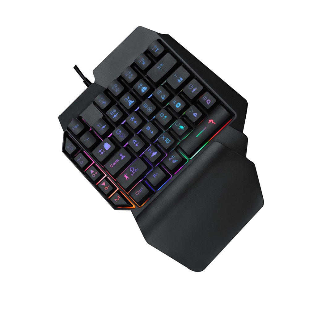 ♤39 Key Mechanical Keyboard Gaming, RGB USB Wired Mouse Gamer Keypad ...