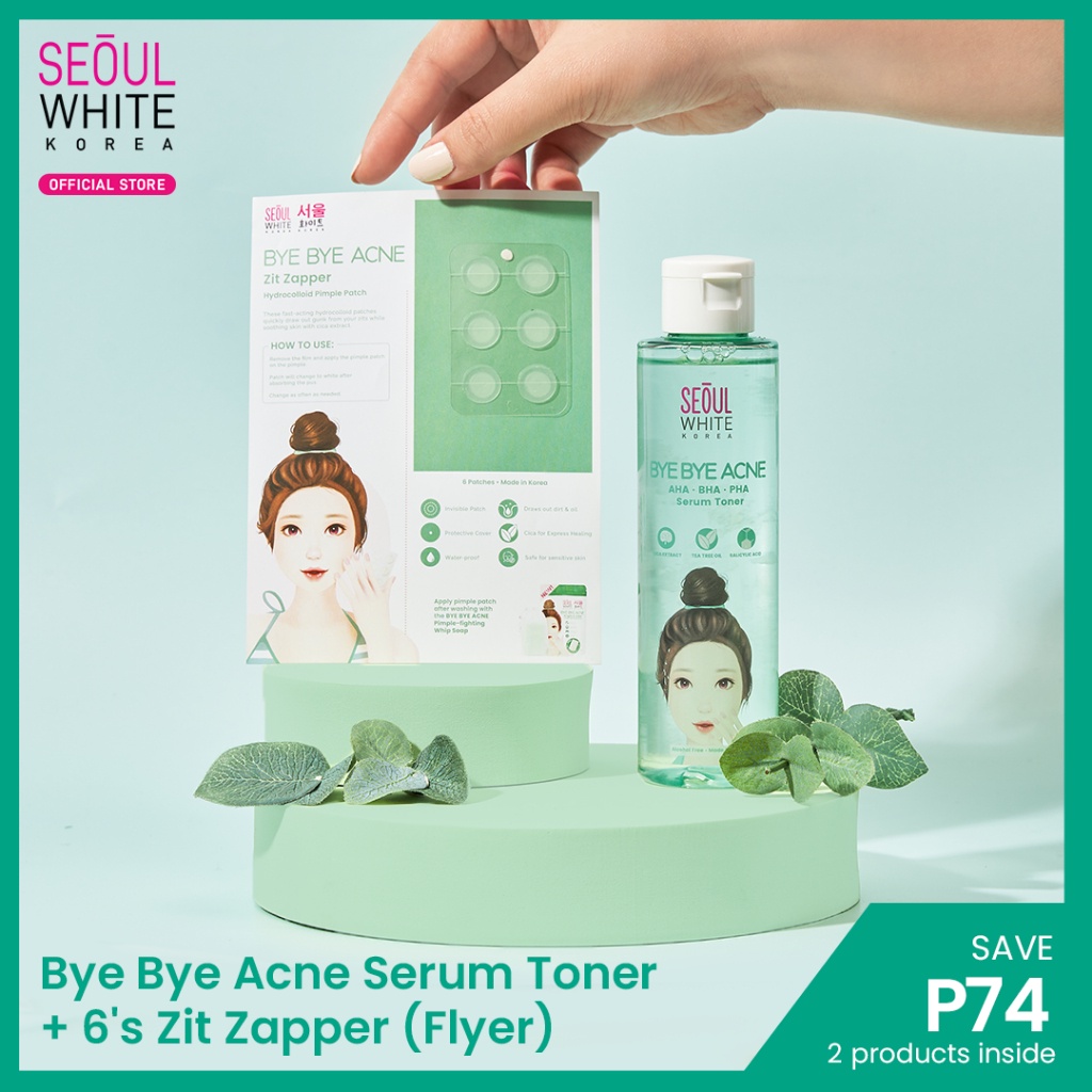 ♨ↂ Seoul White Korea BYE BYE ACNE Serum Toner 150ml FREE 6 x Pimple ...