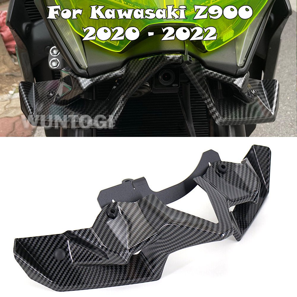 For Kawasaki Z Accessories Carbon Fiber Naked Front Spoiler Winglet Aerodynamic