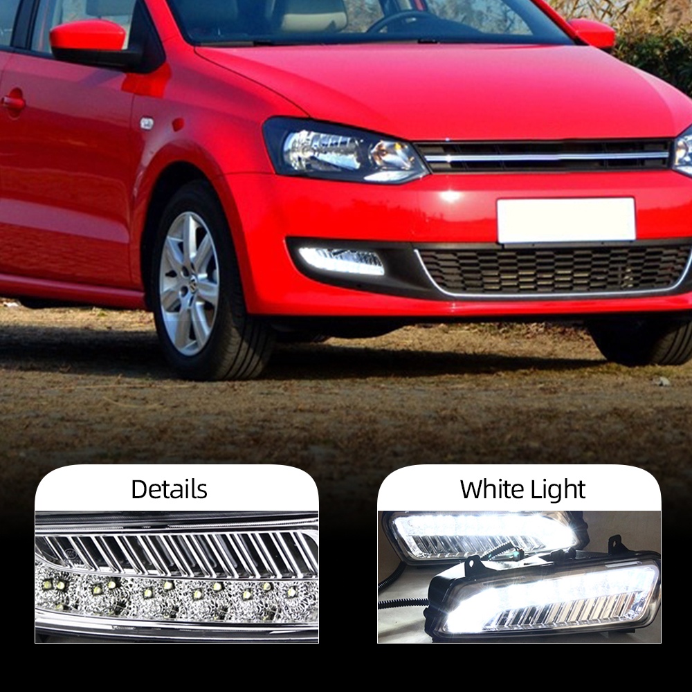 LY Car LED Fog Lamp DRL For VW Volkswagen Polo Mk8 6R 2011 2012 2013